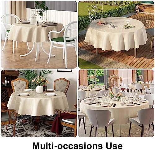 Smiry Round Waterproof Heavy Duty Vinyl Tablecloths, 70 x 70 Inch