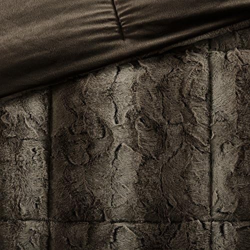 Madison Park Zuri Faux Fur Comforter Set All Season, King, 4 Piece