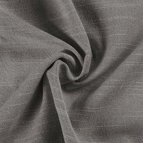 TWOPAGES Gray Linen Cotton Blackout Pleated Curtain, 72Wx108L, 1 Panel