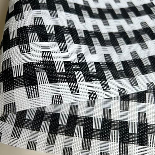 WAZAIGUR Placemats Set of 8, Woven Vinyl Table Placemats, Black White