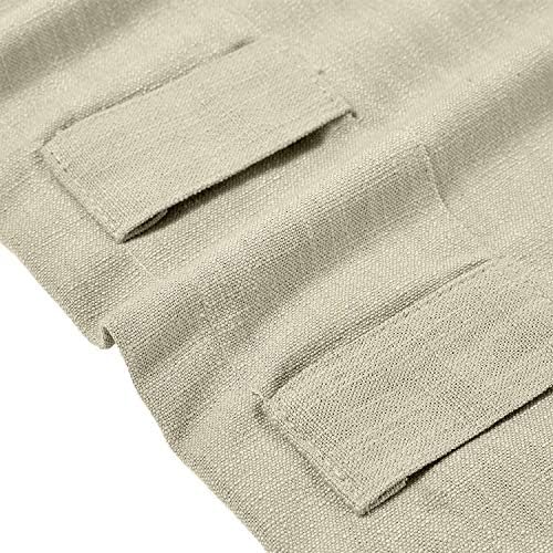 TWOPAGES Light Reducing Solid Beige Back Tab Drape for Door Window