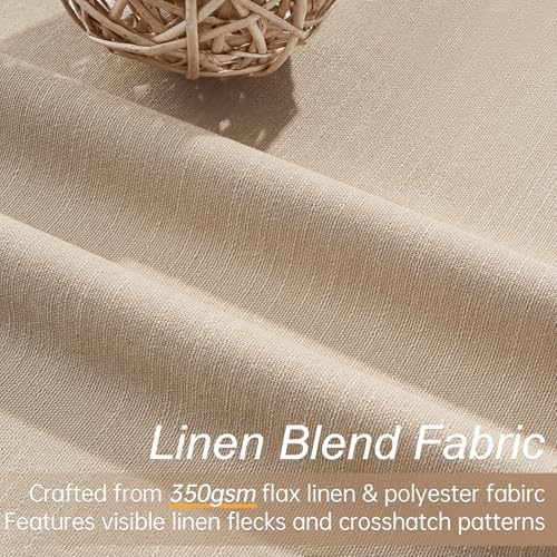 Topfinel Blackout Linen Blend Curtains 96 Inches Long 2 Panels,Black