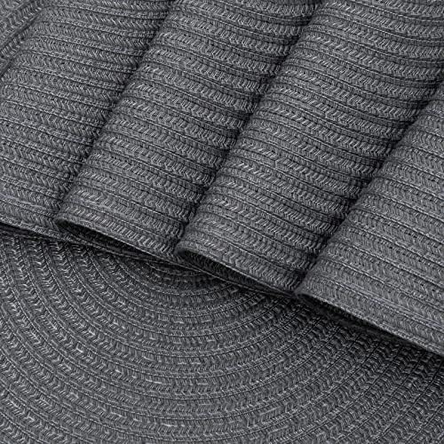 SHACOS Round Placemats Set of 6 Washable 15 inch Round Table Mats