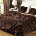 YUSOKI Long Faux Fur Twin Size Blanket, Brown, 60" x 80"