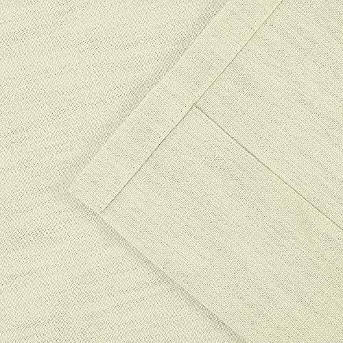 TWOPAGES Ivory Grommet Linen Curtains for Bedroom,52Wx 108L,Set of 2
