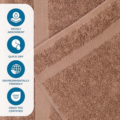 SUPERIOR Franklin Cotton Face Towel Set, Medium Weight Small Towels