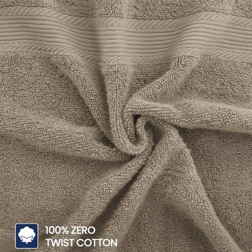 Linteum Textile Supply 16x28 Premium Hand Towels (Taupe, 6)