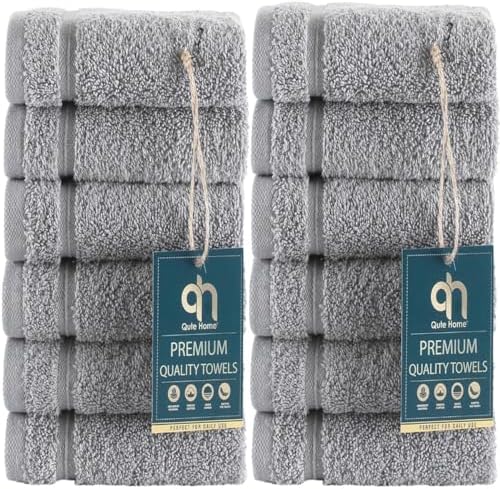 12-Piece Washcloths Towels Set, 100% Turkish Cotton Premium Quality