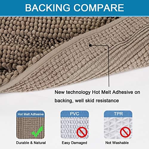 H.VERSAILTEX Bathroom Rugs Sets 2 Piece Non Slip Thick Shaggy Chenille