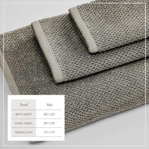 Great Bay Home 100% Cotton 6 Piece Bath Sheet Set - Absorbent