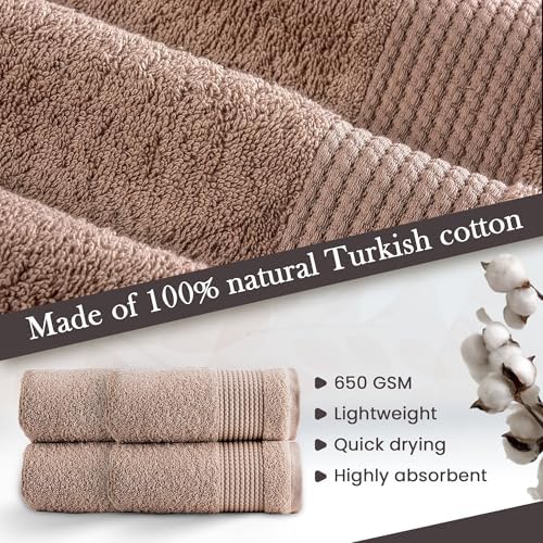 HALLEY Turkish Cotton Towels (4-Pack) Super Soft Quick Absorbent 100%