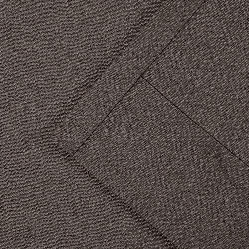 TWOPAGES Linen Grommet Curtain Drapes for Living Room,Brown,50Wx96L
