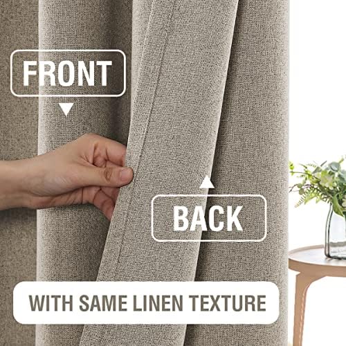 H.VERSAILTEX 100% Blackout Linen Look Curtains for Bedroom 84 inch