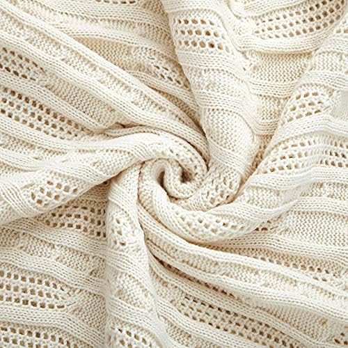 Aormenzy Cable Knit Throw Blankets 50 x 60 Inches, Soft Cozy and