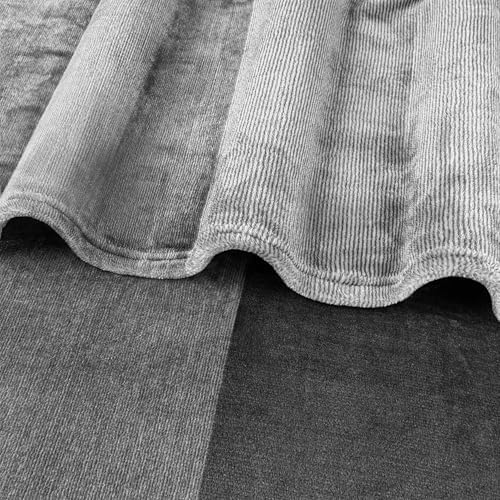 PAVILIA Gray Ombre Fleece Throw Blanket for Couch Sofa Bed, 60x80 Twin