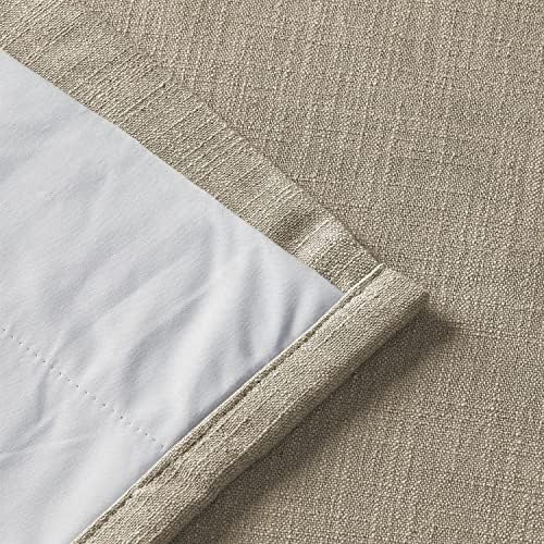 ChadMade 96 Inches Long Linen Curtains, 2 Panels 52Wx96L Taupe Grey