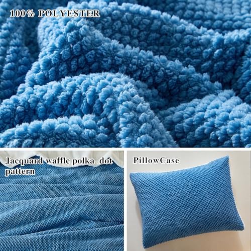 Luxury Flannel Fleece Sherpa Blankets King Size for Bed, Jacquard Boho