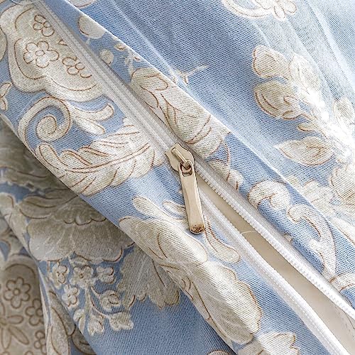 SUSYBAO Bohemian Damask Duvet Cover King 100% Cotton Boho Khaki Floral