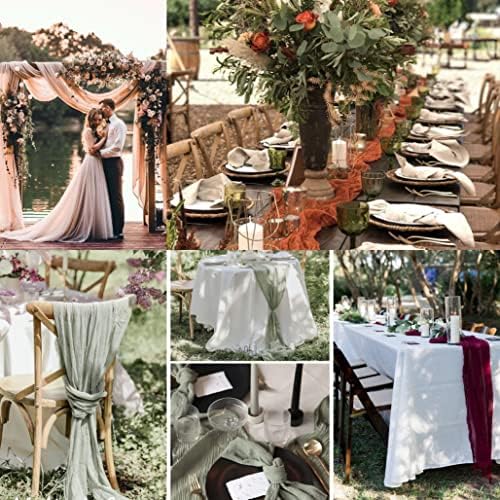 12 Pack Beige Cheesecloth Table Runner 10ft Boho Gauze Cheese Cloth