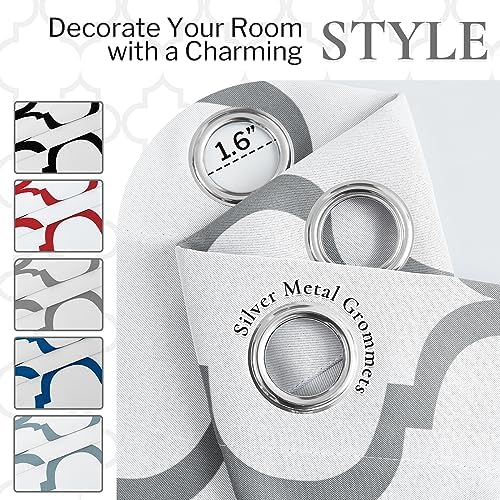 Melodieux Moroccan Printed Room Darkening Blackout Grommet Curtains