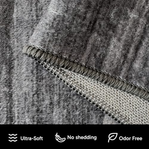 Grey Runner Rug 2x6 ft,Laundry Room Rug,Washable Bathroom Runner