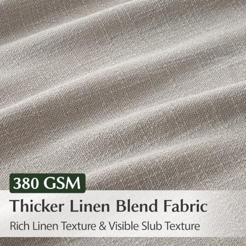 Semi Sheer Pinch Pleated Linen Curtains for Living Room 108 Inches