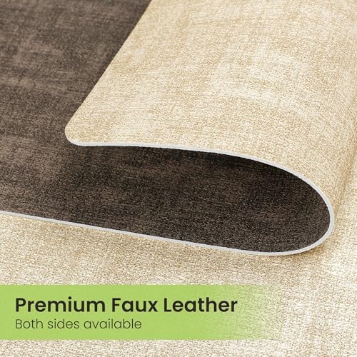 Fyvva Placemats Set of 6 Wipeable Reversible Faux Leather with