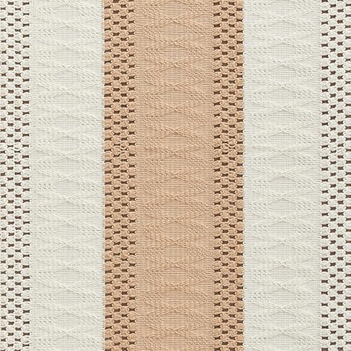 ZeeMart Macrame Style Bicolor Stitching Table Runner 14x36in Beige
