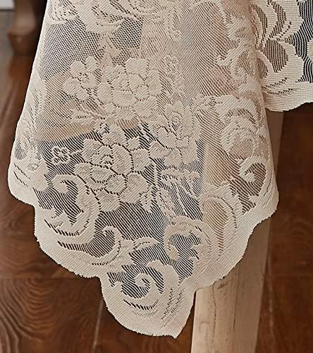 LinenZone 120 Inch Vintage Linen Round Tablecloth.