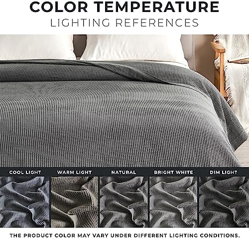 Great Bay Home 100% Cotton Blanket for King Size Bed | Lightweight and