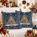 Rustic Winter Cabin Woodland A-Frame Throw Pillow Covers 18x18 Set of
