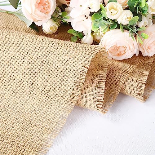 15 Pack Burlap Table Runners Bulk 12 x 71 Inch Rustic Jute Tablerunner