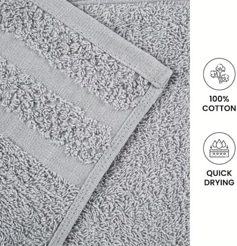 Cotton 10-Piece Towel Set, 100% Cotton Absorbent Towels, Includes 4