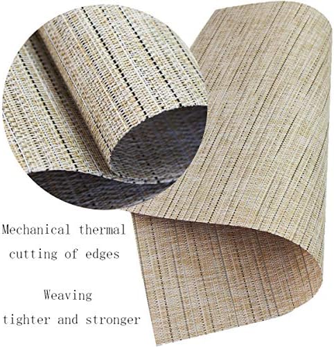PIGCHCY Deep Beige Placemats Set of 8 Encryption Thickening Weave