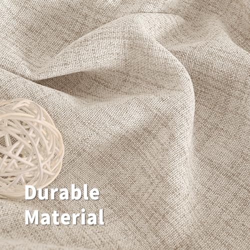 BGment Natural Linen Curtains 63 Inch Length 2 Panels, Light Filtering