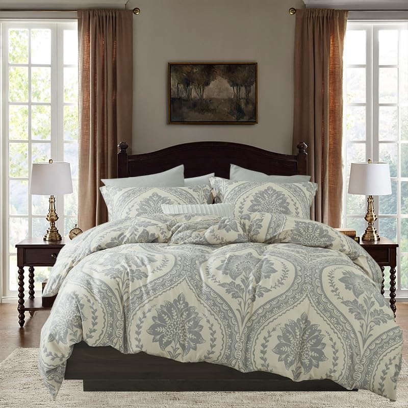 Bedduvit Cotton Duvet Cover Queen - Damask Queen Duvet Cover Set