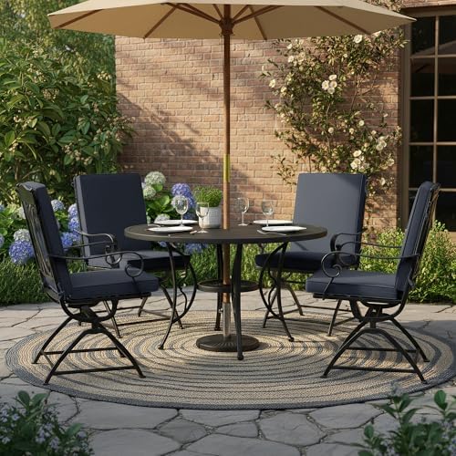 Summsun 4-Pack High Back Outdoor Chair Cushions, 20 x 20 Inch, Dark