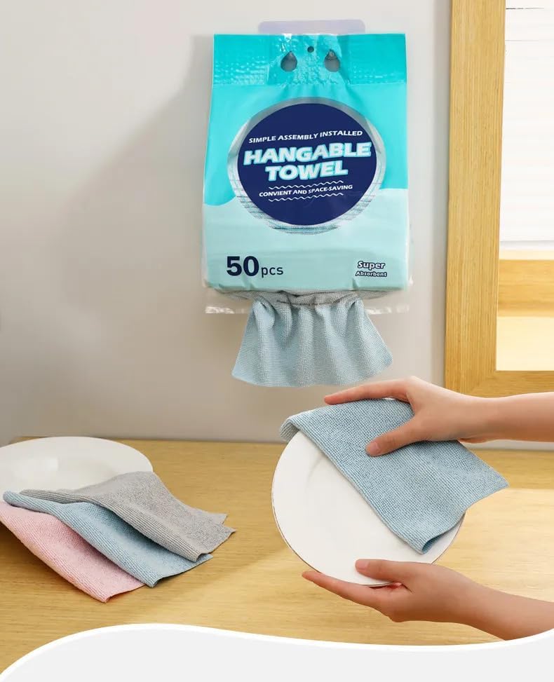 Hanging Kitchen Towels, 2 * 50-Packs Super Absorbent Hangable Towels