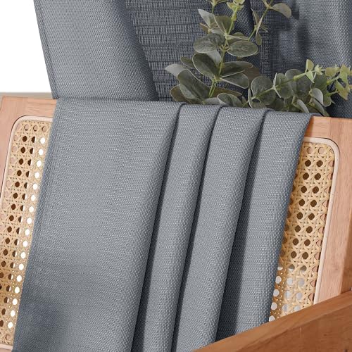 Chyhomenyc Dark Grey Curtains 63 Inch Length 2 Panels, Faux Linen