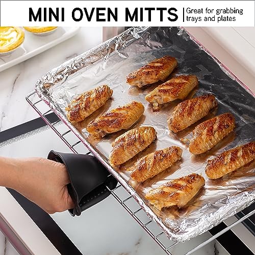 COOK WITH COLOR Silicone Oven Mitts- Heat Resistant Gloves with Soft