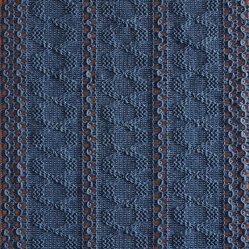 ZeeMart Macrame Style Boho Table Runner, 12x72 Inch Dusty Blue