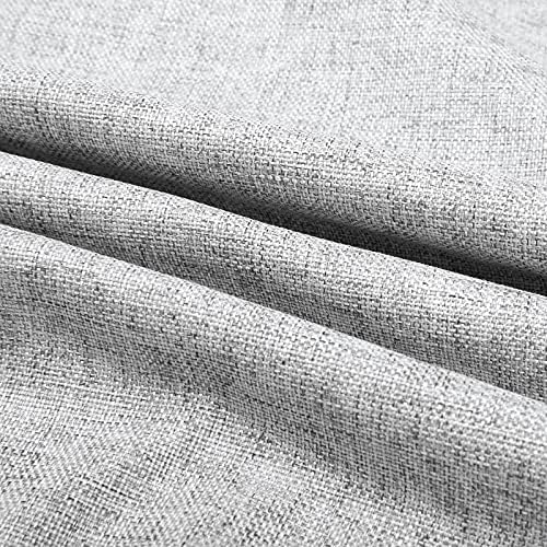 TWOPAGES Grey Linen Pinch Pleated Blackout Curtain, 50W x 108L