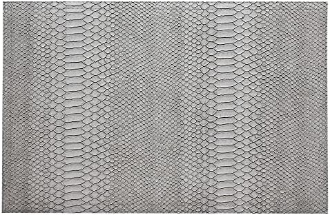 Faux Leather Placemat, 12"X17.5", Set of 6, Crocodile Gray