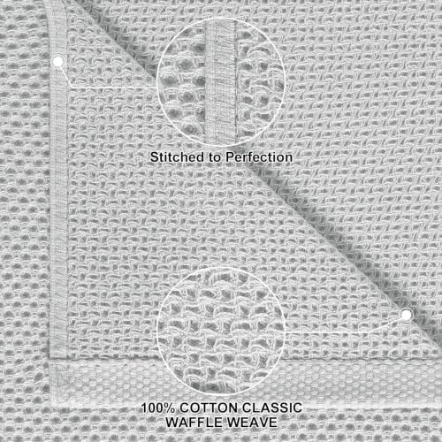 Mordimy 100% Cotton Waffle Weave Kitchen Towels 4-Pack, Gray