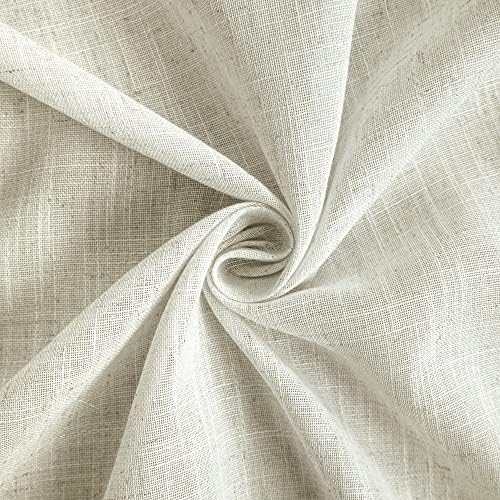 KOUFALL 108 Inch Curtains Long 2 Panels Set,Sheer Linen Light