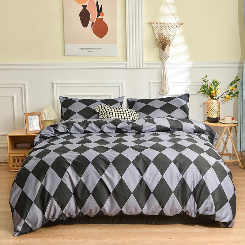 INFLAG Duvet Cover, 100% Microfiber 3 Pcs Set with Zipper Ties 2