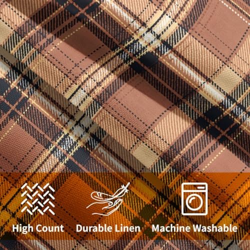 Christmas Plaid Pillow Covers 22x22 Set of 2 Burnt Orange Highly