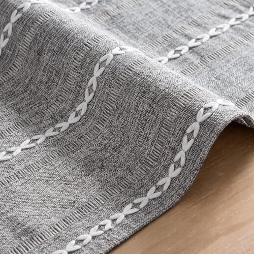 Artoid Mode Dark Grey Rustic Cotton Blend Placemats Set of 6-12x18