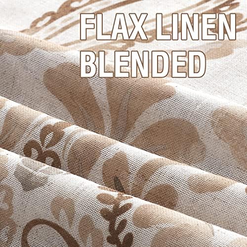 H.VERSAILTEX Linen Textured Sheer Curtains for Living Room 96 Inch