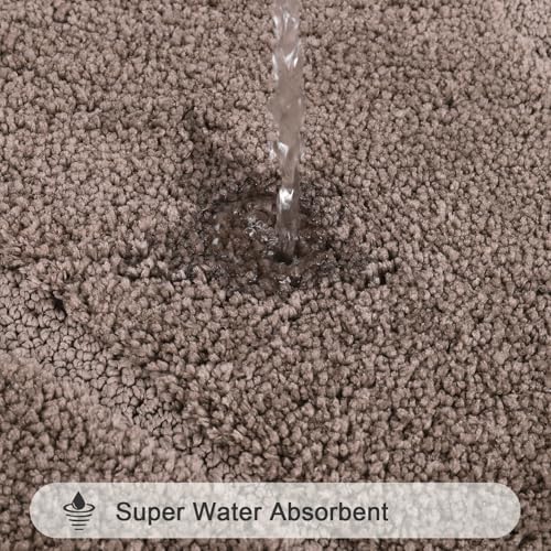 HEBE Bathroom Rugs Set 3 Piece, Soft Bath Mat Set Non Slip Washable